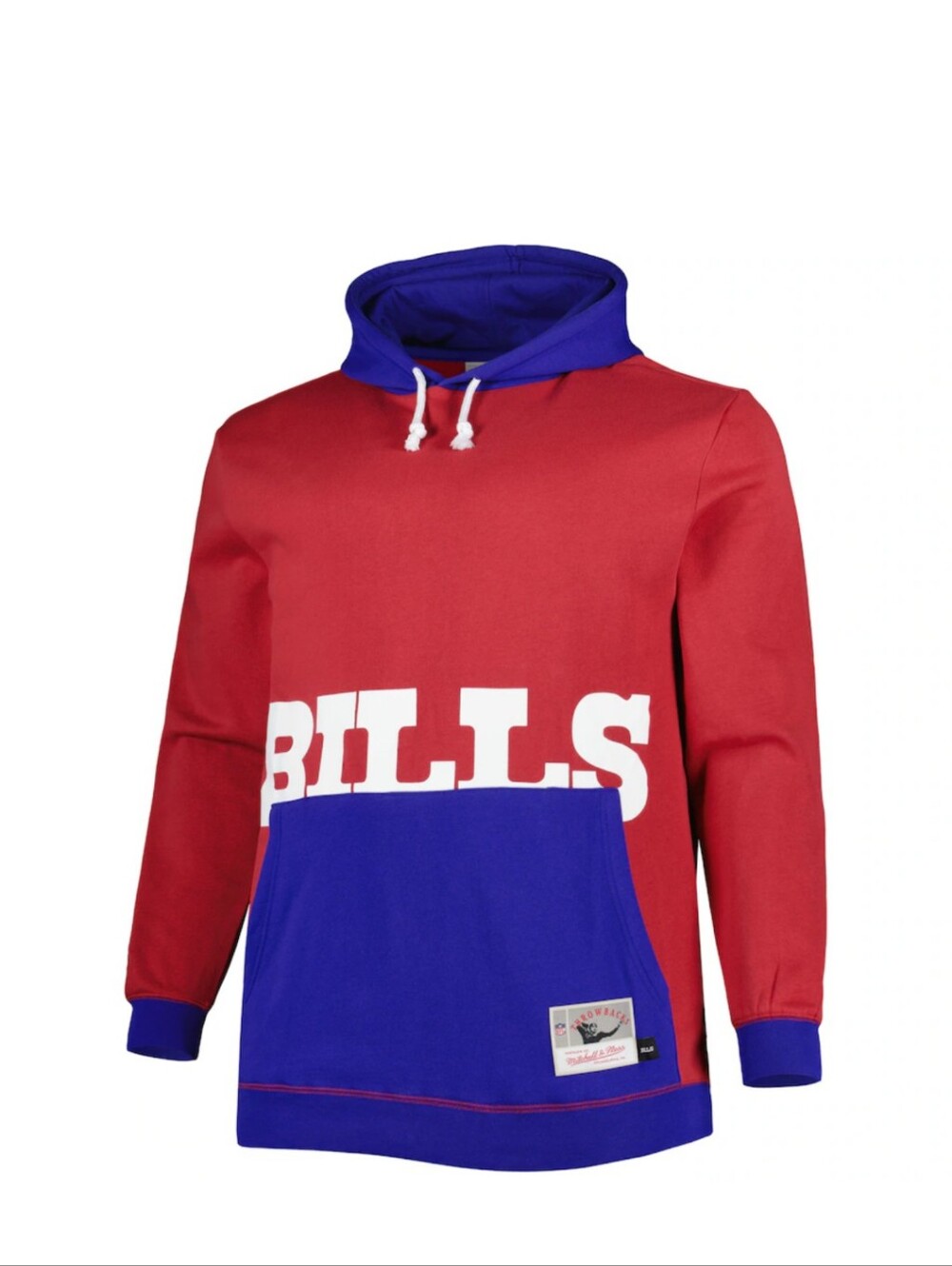 New Buffalo Bills Mitchell & Ness Big & Tall Big Face Pullover Hoodie Red/Royal